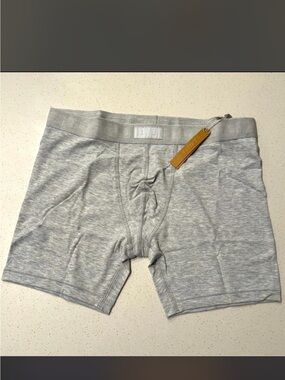 NWT Skims Men's Cotton 5 Inch Boxer Brief Size X-Large, Light Heather Grey